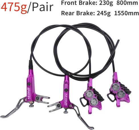 مجموعة فرامل قرصية هيدروليكية BUCKLOS IIIPRO MTB 4 مكابس أمامية 800 مم وخلفية 1550 مم مع وسادة فرامل سيراميك للدراجات الجبلية (مسبقة النزف)... in Kuwait
