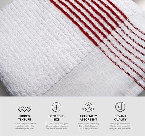 Devant Sport Towels Extra Large 22" x 44" Golf Caddy Towel Durable Woven Cotton and Polyester Blend Golf Towel for Golfers, Caddies and Professionals in Saudi Arabia