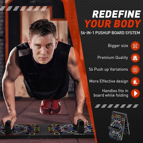 Push Up Board,Home Workout Equipment Portable Multi-Function Foldable 56 in 1 Push Up Bar, Push Up Handles for Floor,Strength Training Equipment for Men & Women in Saudi Arabia