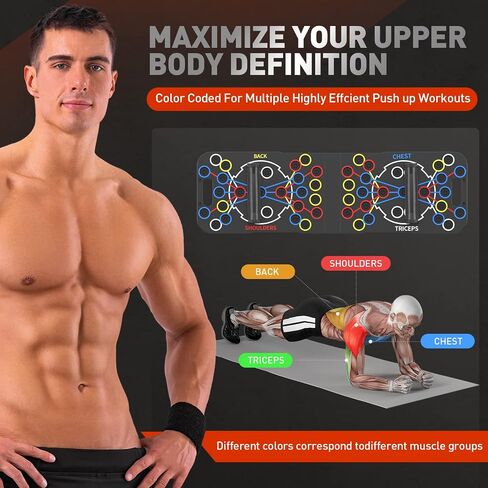 Push Up Board,Home Workout Equipment Portable Multi-Function Foldable 56 in 1 Push Up Bar, Push Up Handles for Floor,Strength Training Equipment for Men & Women in Saudi Arabia