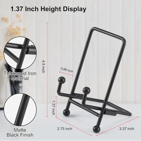 Plate Stand 3 Pack Display Stand Metal Book Holder Stand Black Picture Holder Stand Small Plate Stand Metal Frame Plate Display Stand for Picture Decorative Platter Book Photo Easel (4.5 In/3Pack) in Kuwait