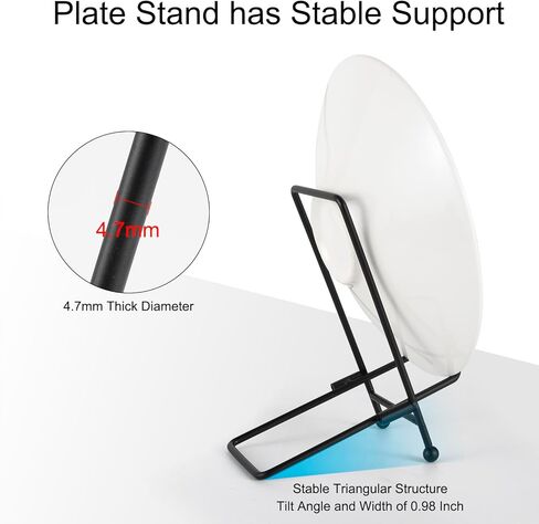 Plate Stand 3 Pack Display Stand Metal Book Holder Stand Black Picture Holder Stand Small Plate Stand Metal Frame Plate Display Stand for Picture Decorative Platter Book Photo Easel (4.5 In/3Pack) in Kuwait
