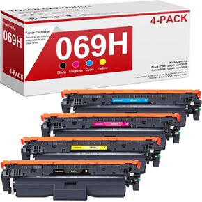 069H Toner Toner Cartridge Set,MF753Cdw Toner Cartridge,High Yield, Compatible with Canon 069H 069 Toner Cartridge for Canon Color imageCLASS MF753Cdw MF751Cdw LBP674Cdw Printer (4 Pack)