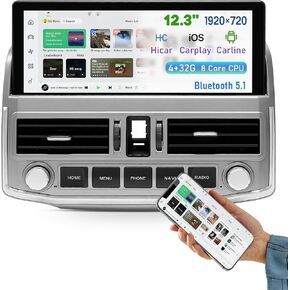 Exclusive Car Stereo Radio Dash Kit for Toyota 4Runner Superbar 2009-2022 Silver 12.3" Android Head Unit TS10, 4+32G, Easy Install, Wireless CarPlay, GPS Navigation AHD Backup Camera