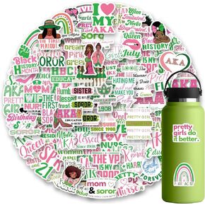 120Pcs Aka Sorority Stickers,Fellowship Cociety Waterproof Vinyl Aesthetic Stickers Decals for Laptop Water Bottles Skateboard Luggage Computer Phone Snowboard. Gifts for Women Girls Kids