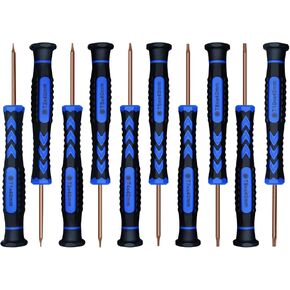 HengTianMei 14 in 1 S2 Steel Torx Screwdriver Set with T1 T2 T3 T4 T5 T6 T7 T8 T9 T10 Security Torx Bit & ESD Tweezers, Magnetic Screwdrivers Precision Repair Kit for Xbox, PS4, Macbook, Computer