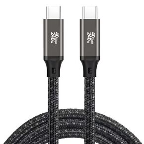 USB 4 Cable 40Gbps 3.3ft, USB C to USB C Video Cable 8K@60Hz, USB4 C Monitor Cable, 240W Fast Charging, Thunderbolt 4 Cable Compatible with iPhone 15/16 Series, Mac Book, iPad Pro, Samsung, Dell