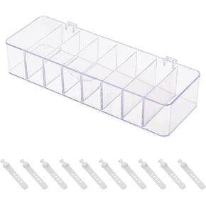 Yesesion Clear Plastic Storage Bins with Lid, Large Cable Organizer Box with Lid and 20 Wire Ties, Adjustable Electronic Cord Management Case for Desk Drawer, Home Office, Art Crafts Supply (2 PACK)