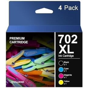 702XL T702XL Ink Cartridges Remanufactured High Yield Replacement for Epson 702XL 702 XL to use with Workforce Pro WF-3720 WF-3730 WF-3733 Printer (Black Cyan Magenta Yellow, 4 Pack)