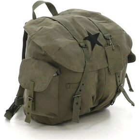 Canvas Backpack - Vintage Rucksack with Star Detail By Rothco