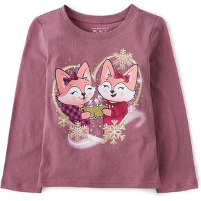 The Children's Place Baby Toddler Girls Long Sleeve Graphic T-Shirt, Daddy Makes Me Smile, 12-18 Months