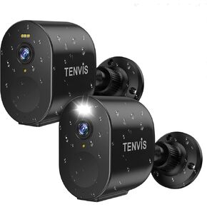 Security Camera Wireless, 2K 4MP HD Surveillance Camera for Home/Outdoor, 2.4G WiFi, 33ft Color Night Vision, IP65 Weatherproof, 2-Way Voice, Perfect for Yard & Driveway (2 Pack) Black