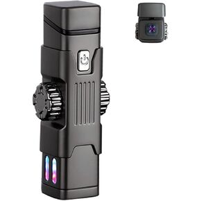 Electric Lighter Rechargeable Lighter Flameless Windproof Lighter Plasma Arc Lighter Cool Lighter Cube Cool Lighter with Rocker Decompression for Outdoor Camping, Adventure （Gray）