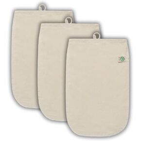 3 Pack Reusable Cold Brew Coffee Bags - 100% Organic Cotton Reusable Cold Brew Coffee Filters Bags - Large Coffee Sock Filters - Mason Jar Cold Brew Bags - Washable Coffee Filter Pouch (Large 12"x8")