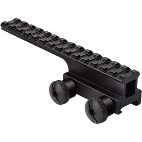 Riser Mount, Tactical High Profile Picatinny Weaver Rail Flat Top Mount Adaptor and Riser for Scopes and Optics, 1" H x 5.7" L, 14 Slots