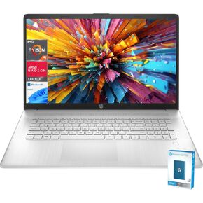 HP 2024 New 17 inch Laptop, AMD Ryzen 5 5500U 6 Cores Processor(Beat i7-1250U), 17" FHD (1080p) IPS Display, 64GB RAM, 1TB SSD, Fingerprint Reader, Windows 11 Pro, Include 250GB Portable SSD