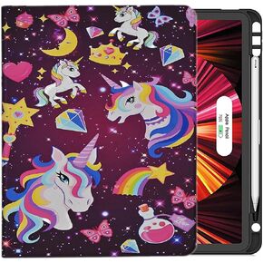 Case for iPad Air 5th / 4th Generation 10.9 Inch (2022/2020), Premium PU Leather Folding Stand Shell Soft TPU Back Cover with Pencil Holder Auto Wake/Sleep, Magic Map Vintage