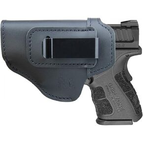 IWB Leather Holster for Inside Waistband Concealed Carry Fits: XD MOD.2 3″ 3.3″ SUB Compact Model 9mm .40sw .45ACP / XD 3″ / Xdm 3.8″ Compact/XDS 3.3″ / XDE 3.3″ or Similar Sized Pistols