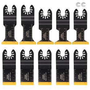 COMOWARE 35 Pcs Oscillating Tool Blade, Multi Tool Blades Kits Universal Oscillating Saw Blades Metal Cutting, Fine Tooth Multitool Blades, Quick Release Saw Blades for Metal Cutting