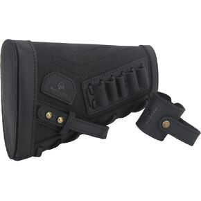 Tas Trost No Drill Leather Gun Stock Cover Recoil Pad with Ammo Holder, Non-Slip Leather Barrel Loop Holster for .308 .45-70 .30-30 .22LR