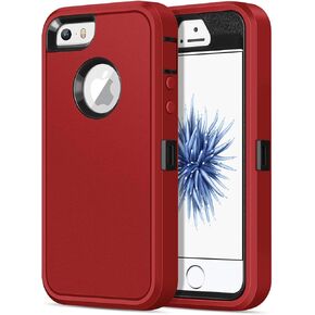 Jelanry for iPhone 5/ 5S/ SE 1st Generation (2016) Case Heavy Duty Rugged Shockproof Dual Layer Protective Shell Sports Anti-Scratches Non-Slip Bumper Hybrid Matte Armor Back Cover Phone Cases, Black