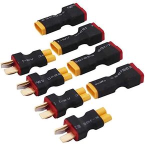 4 Pairs No Wire Deans-T Plug Male Female Connector to XT30 Male Female Plug Connector Conversion Adapter for RC Batteries