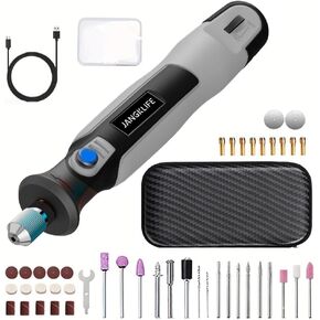 JANKLIFE Mini Drill Rotary Tool Set, Adjustable Speed and USB Charging with 44 Accessories, Multi-Purpose 3.7V Rotary Tool for Engraving, Polishing, Cutting,Drilling and DIY Crafts
