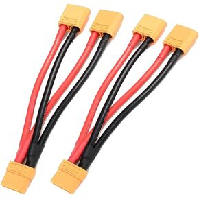 2PCS XT90 Parallel Connector Plug 1-Female to 2-Male Adapter Y-Splitter Harness with 3.93inch 12AWG for RC Lipo Battery