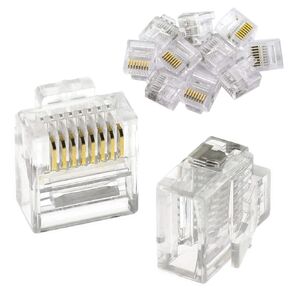 MEETOOT 10pcs CAT5 Short RJ45 Plug 8P8C Crimp Network Connector Gold Plated Modular Ethernet LAN Cable Head Crystal Adapter Unshielded