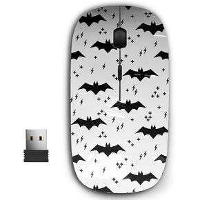2.4G Ergonomic Portable USB Wireless Mouse for PC, Laptop, Computer, Notebook with Nano Receiver ( Bats Halloween )