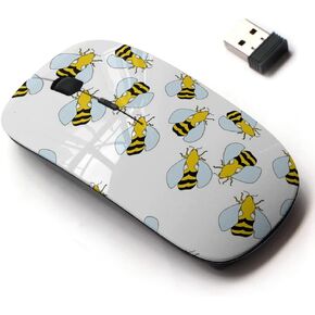 2.4G Wireless Mouse with Cute Pattern Design for All Laptops and Desktops with Nano Receiver - bumblebees