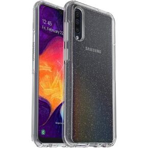 OtterBox Symmetry Clear Series Case for Samsung Galaxy A50 - Retail Packaging - Stardust (Silver Flake/Clear)