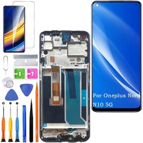 Screen Replacement for Oneplus Nord N10 5G Original, BE2026 BE2028 LCD Touch Panel Display Digitizer Assembly Repair Parts with Kit（Black with Frame）