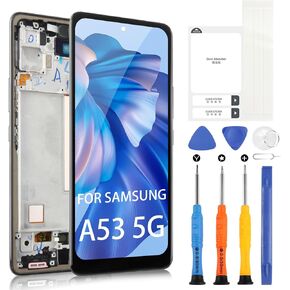 for Samsung Galaxy A53 5G Screen Replacement kit, LCD Display A53 5G with Frame Touch Digitizer for Samsung A53 5G A536 SM-A536B A536U A536U1 6.5" Full Assembly with Repair Tools