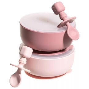 Suction Bowl with Lids and Spoons, Extra Strong Baby Suction Bowls, Baby Bowls 0-6 Months, Infant Babies & Toddler, BPA Free Baby Bowls, Silicone Baby Feeding Set, Baby Feeding Essentials