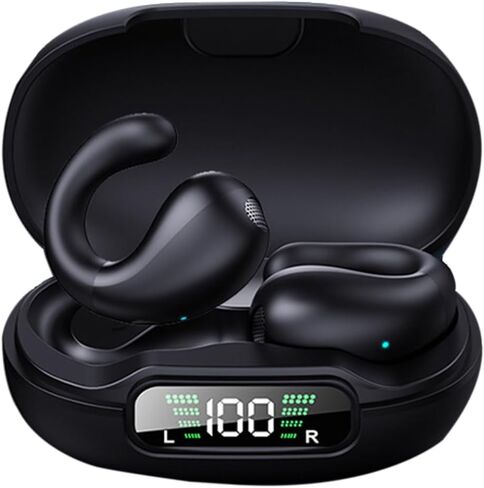 Wireless Earbuds,Bluetooth 5.3 Open Ear Headphones,Clip On Bluetooth Earbuds,Wireless Bluetooth Headphones with Digital Display Charging Case,Earring Sports Headphones,for Running Workout Driving in Saudi Arabia