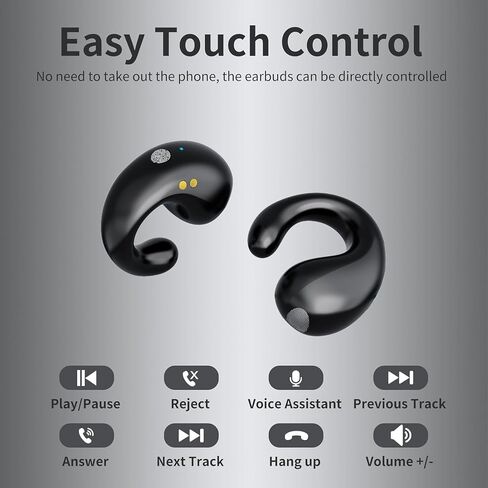 Wireless Earbuds,Bluetooth 5.3 Open Ear Headphones,Clip On Bluetooth Earbuds,Wireless Bluetooth Headphones with Digital Display Charging Case,Earring Sports Headphones,for Running Workout Driving in Saudi Arabia
