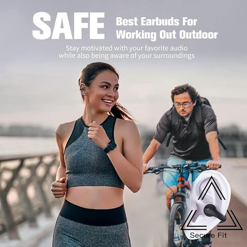 Wireless Earbuds,Bluetooth 5.3 Open Ear Headphones,Clip On Bluetooth Earbuds,Wireless Bluetooth Headphones with Digital Display Charging Case,Earring Sports Headphones,for Running Workout Driving in Saudi Arabia