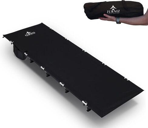 Ultralight Camping Cot for Adults and Kids; Supports up to 330lbs; 4.85lbs Ultralightweight Portable Camping Bed for Hiking, Camping and Backpacking with Carry Bag (Black) in Saudi Arabia