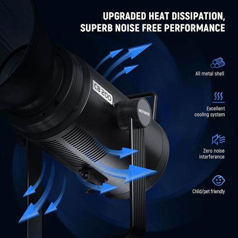NEEWER CB100C 130w RGB LED Video Light, APP/2.4G Control 360° Full Color 2700K-6500K 27000lux/m COB Bowens Mount Silent Continuous Output Lighting TLCI/CRI97+ 17 Scenes for Video Recording Photography in Kuwait