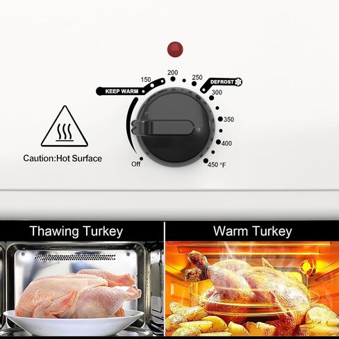 Sunvivi 28 Quart Electric Roaster Oven Turkey Roaster with Lid Electric Roasters with Removable Pan Large Roaster,Visible & Self-basting Lid, Fast Heating & Thaw/warming Setting,Silver in Kuwait