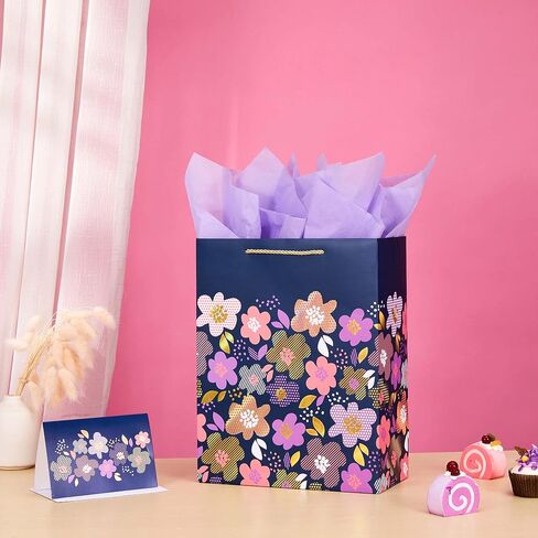 SUNCOLOR 16" Extra Large Gift Bag for Baby Shower With Tissue Paper(Elephant) in Kuwait