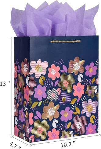 SUNCOLOR 16" Extra Large Gift Bag for Baby Shower With Tissue Paper(Elephant) in Kuwait