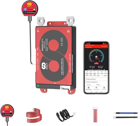 DALY Smart 4S BMS 12V مع وحدة WiFi ولوحة حماية الاتصالات CAN 485 لحزمة بطارية ليثيوم LifePO4 (Smart BMS 4S 12V، 60A) in Kuwait