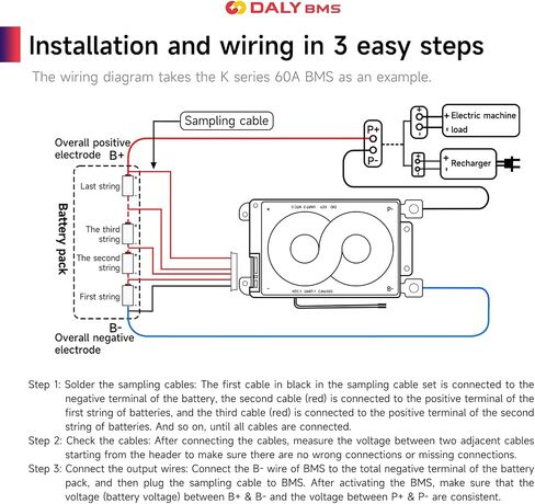 DALY Smart 4S BMS 12V مع وحدة WiFi ولوحة حماية الاتصالات CAN 485 لحزمة بطارية ليثيوم LifePO4 (Smart BMS 4S 12V، 60A) in Kuwait