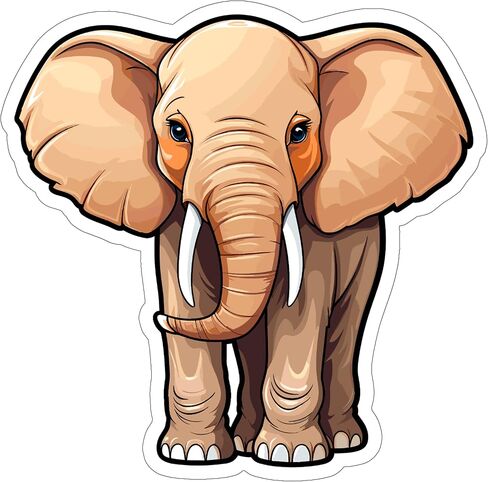 Elephant Sticker Decal Vinyl Small Waterproof for Water Bottle Mug Passport Book Scrapbook Notebook Laptop Tumbler Skateboard Computer Phone Size Funny Gift Car Stickers ID44990 in Saudi Arabia