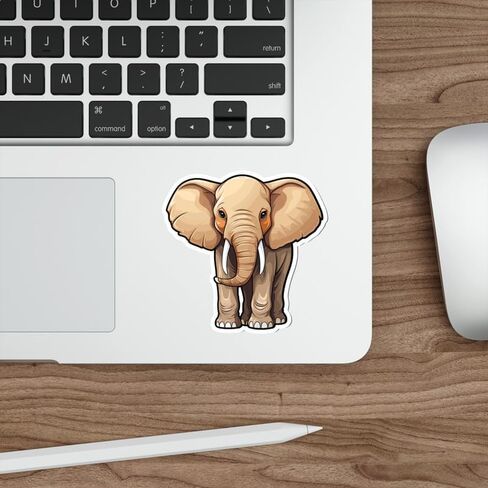 Elephant Sticker Decal Vinyl Small Waterproof for Water Bottle Mug Passport Book Scrapbook Notebook Laptop Tumbler Skateboard Computer Phone Size Funny Gift Car Stickers ID44990 in Saudi Arabia