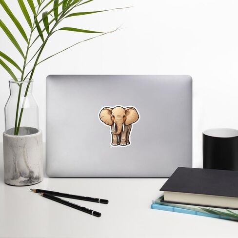 Elephant Sticker Decal Vinyl Small Waterproof for Water Bottle Mug Passport Book Scrapbook Notebook Laptop Tumbler Skateboard Computer Phone Size Funny Gift Car Stickers ID44990 in Saudi Arabia