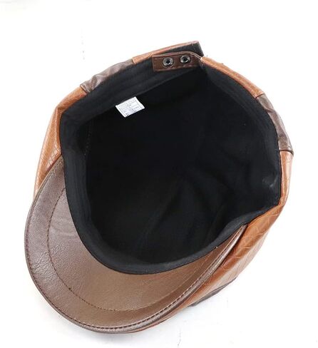 Mens Ivy Cap PU Leather Newsboy Hat Adjustable Beret Caps Classic Golf Flat Cap Gatsby Driving Fishing Hat in Saudi Arabia