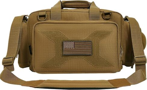 TRO&HOM Tactical Gun Range Bag for 4 Handguns, Pistol Shooting Range Bag with 15X Magazine Slots Pockets for Ammo and Essentials,Padded Shooting Range Duffle Bag for Hunting Shooting Range Sport in Saudi Arabia